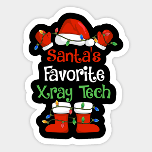 Santa's Favorite Xray Tech Funny Christmas Pajamas Sticker